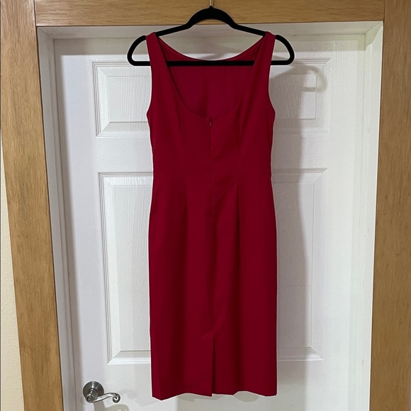 Moschino Cheap and Chic Red Front Bow Sheath Dress Size 6 Sleeveless Midi - Picture 2 of 15